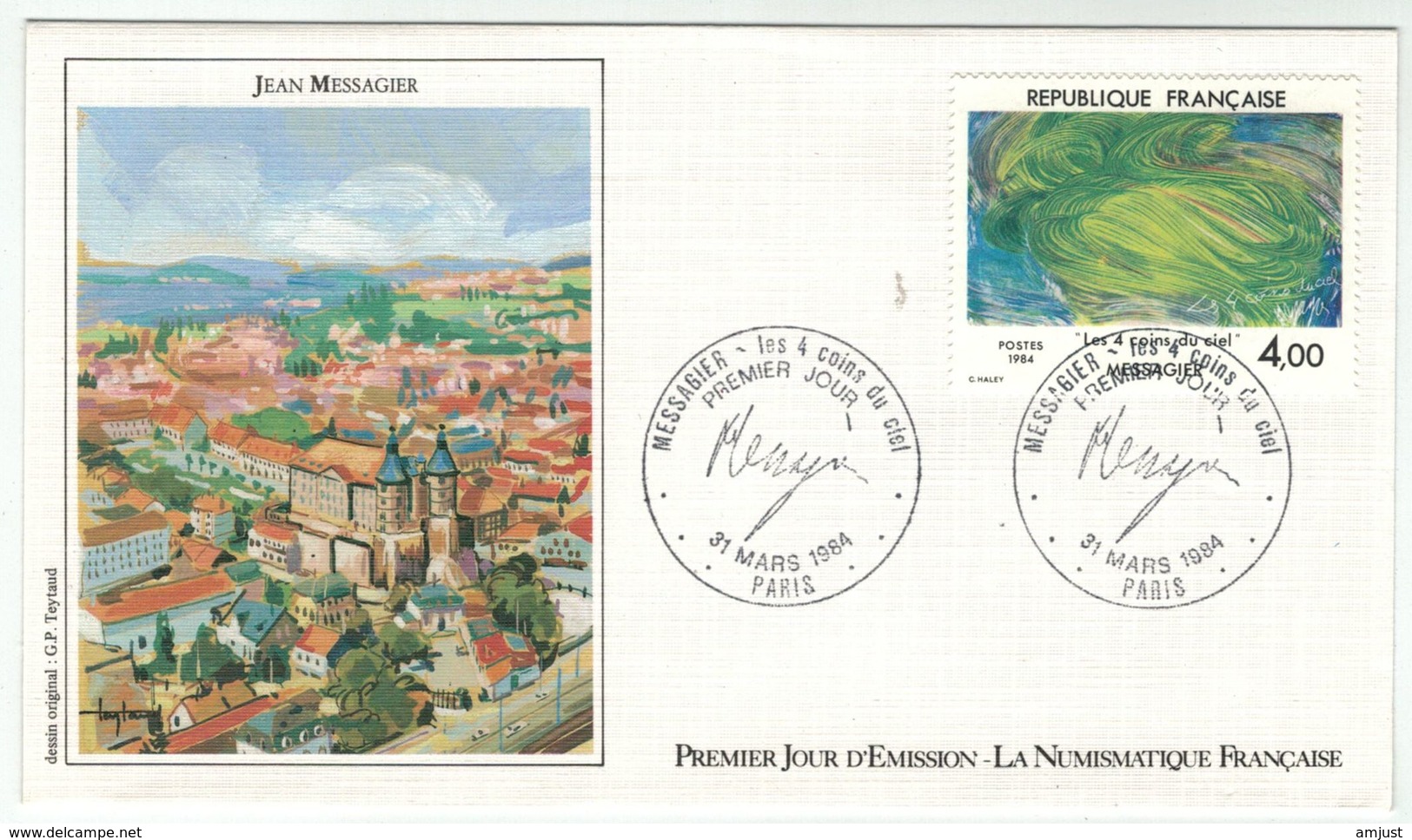 France // FDC // 1980-1989 // 1984 //  FDC Du 31.03.1984 Jean Messagier - 1980-1989