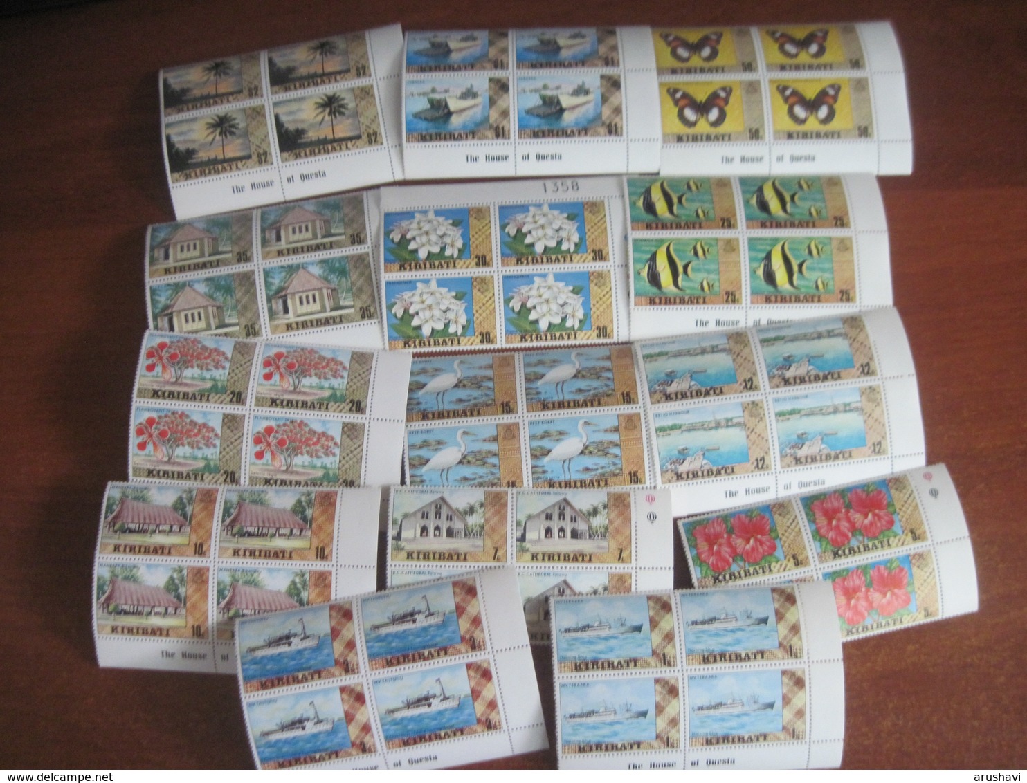 Kiribati 1979 Mi 322-335 Flowers Fauna Fishes  In Blocks Of 4 MNH - Tuvalu