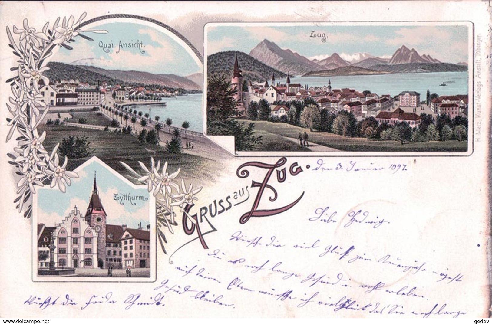 Gruss Aus Zug, Litho (4.1.1897) - Zoug