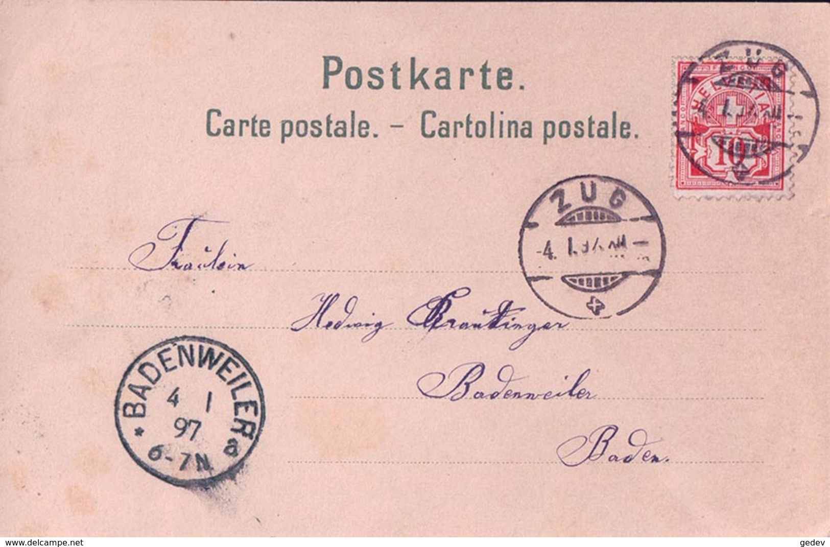 Gruss Aus Zug, Litho (4.1.1897) - Zoug