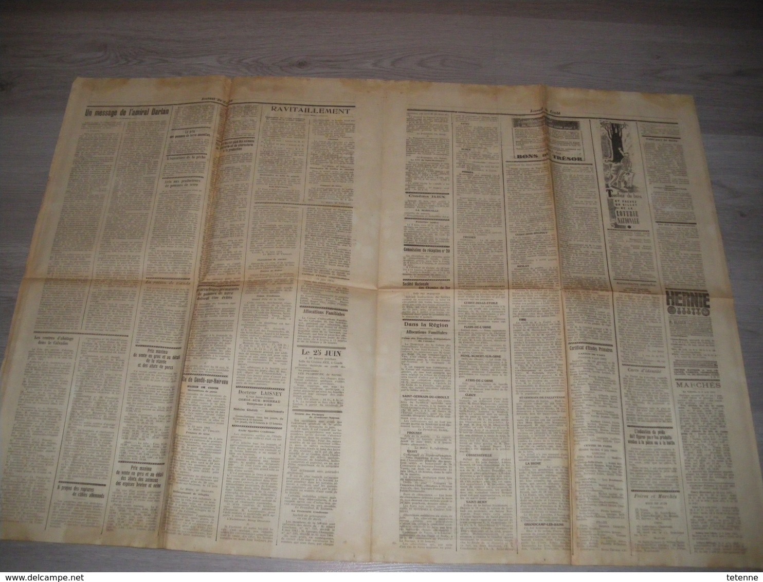 Lot De 6 Exemplaires JOURNAL DE CONDE (sur Noireau Et L'arrondissement De Vire.Juin Et Juillet 1941 No 22 23 24 25 27 28 - Autres & Non Classés