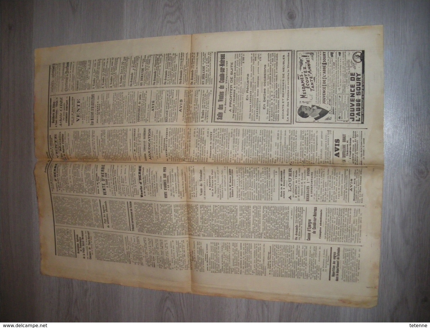 lot de 6 exemplaires JOURNAL DE CONDE (sur Noireau et l'arrondissement de Vire.Juin et juillet 1941 No 22 23 24 25 27 28