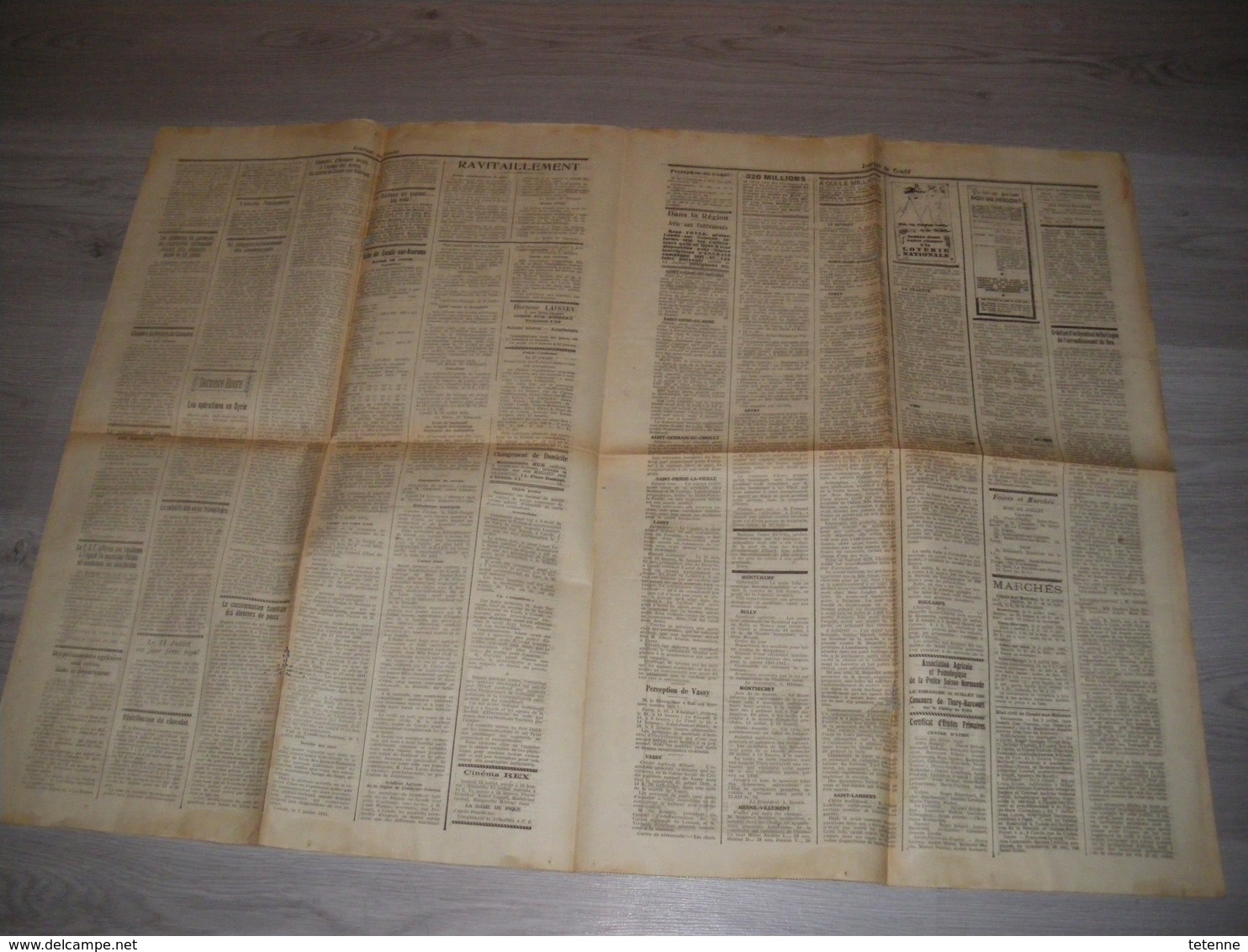 lot de 6 exemplaires JOURNAL DE CONDE (sur Noireau et l'arrondissement de Vire.Juin et juillet 1941 No 22 23 24 25 27 28