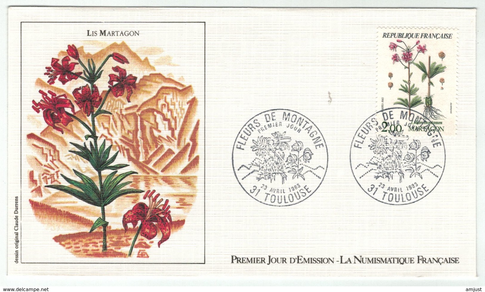 France // FDC // 1980-1989 // 1983 //  FDC Du 23.04.1983 Fleurs De Montagne, Lis Martagon - 1980-1989