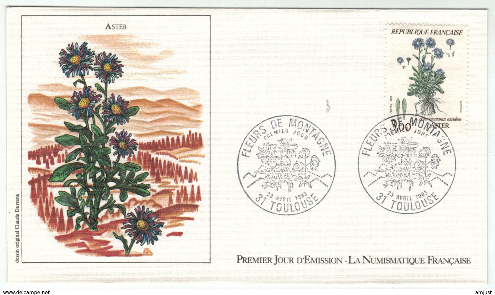 France // FDC // 1980-1989 // 1983 //  FDC Du 23.04.1983 Fleurs De Montagne, Aster - 1980-1989