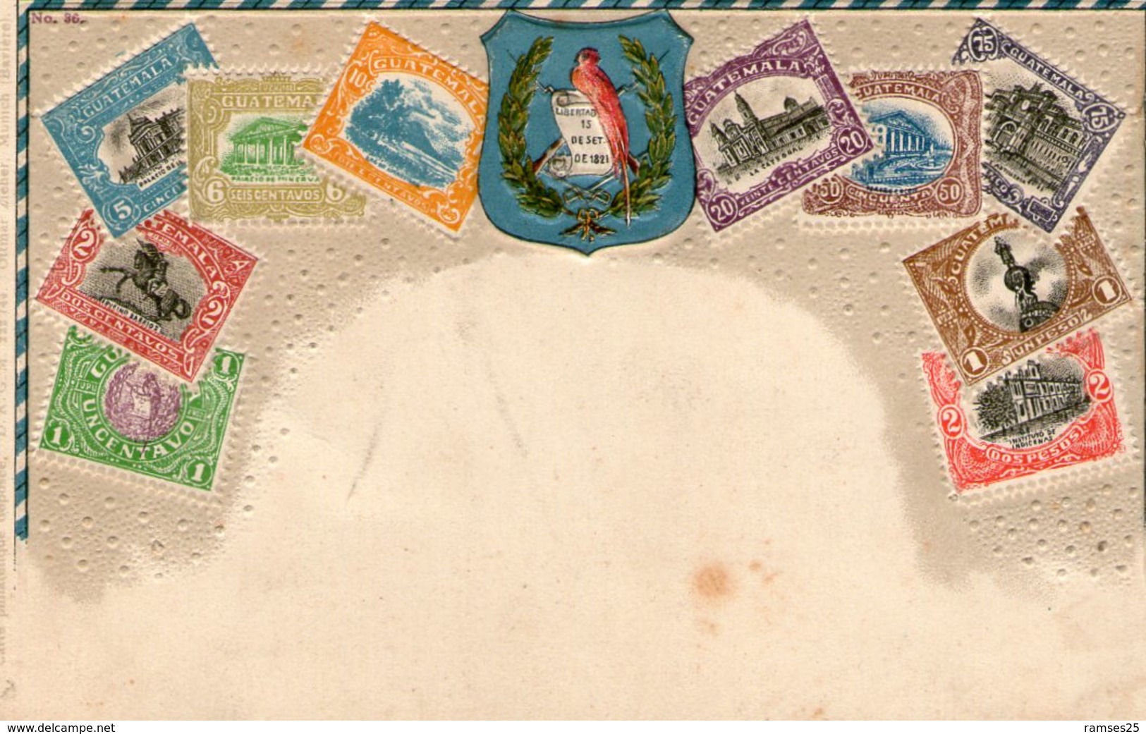 (65)  CPA  Timbres Guatemala  1910 (bon Etat) - Guatemala