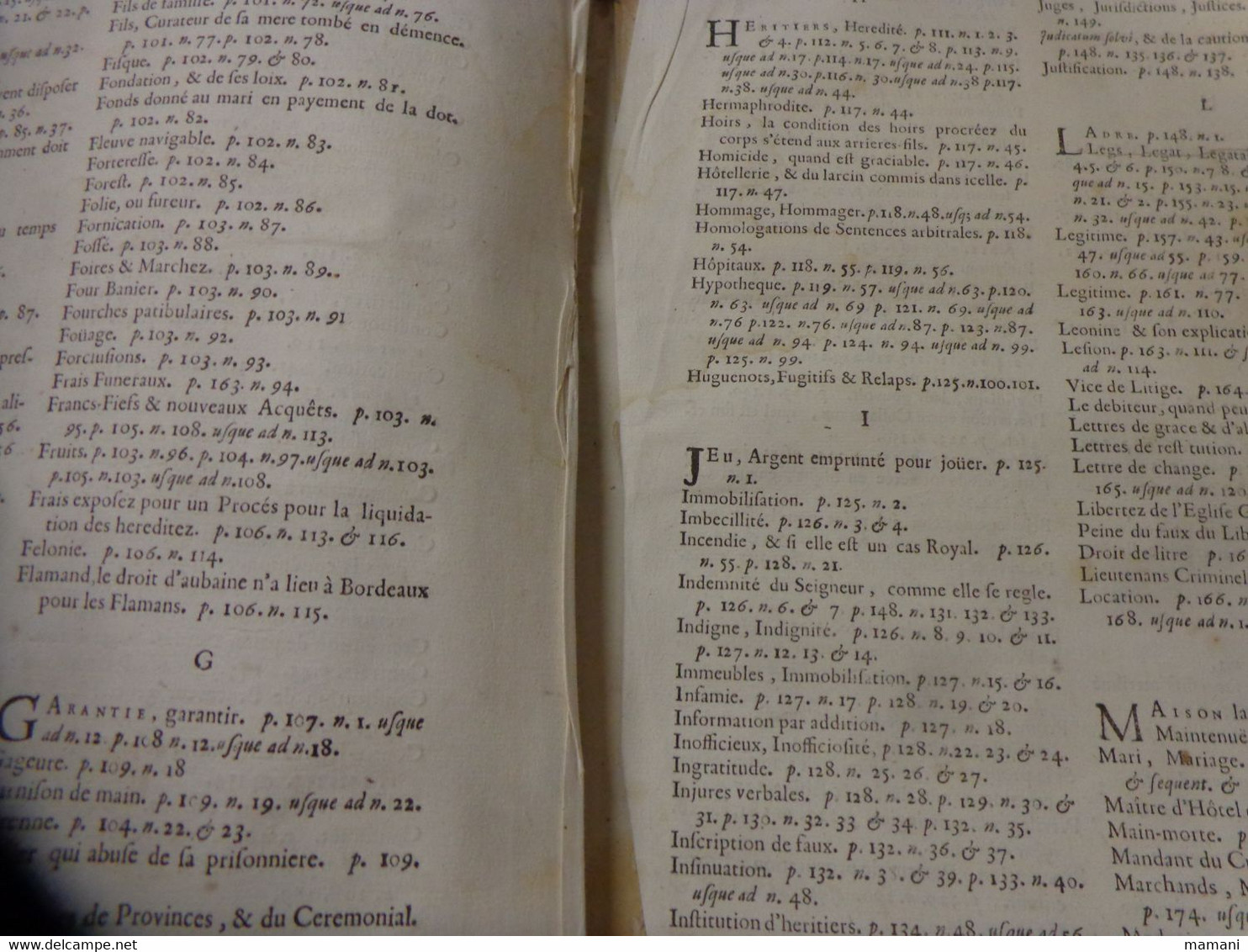 3 eme decisions sommaires du palais lapeyrere par lettre alphabetique illustree de notes -examine par dudon 1705