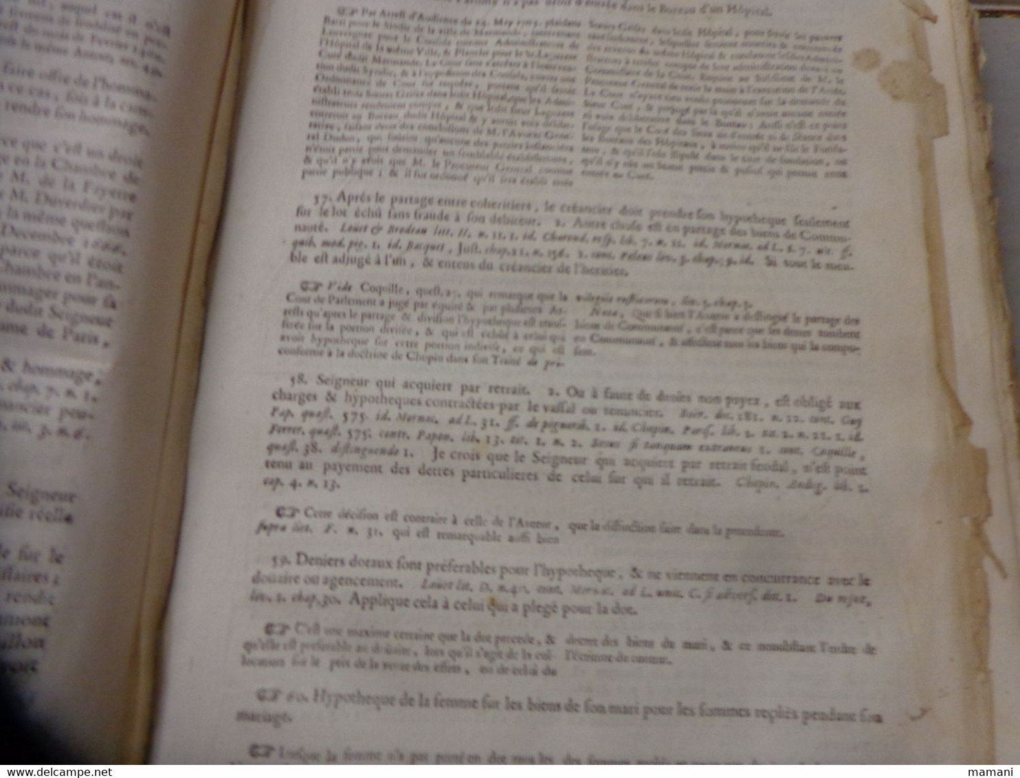 3 eme decisions sommaires du palais lapeyrere par lettre alphabetique illustree de notes -examine par dudon 1705