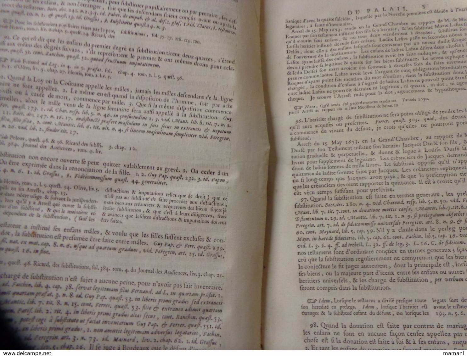 3 eme decisions sommaires du palais lapeyrere par lettre alphabetique illustree de notes -examine par dudon 1705