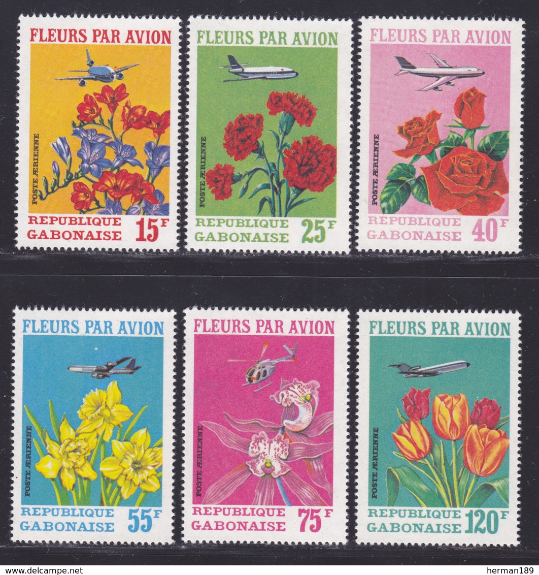 GABON AERIENS N°  112 à 117 ** MNH Neufs Sans Charnière, TB (D7150) Fleurs Par Avion - Gabon (1960-...)