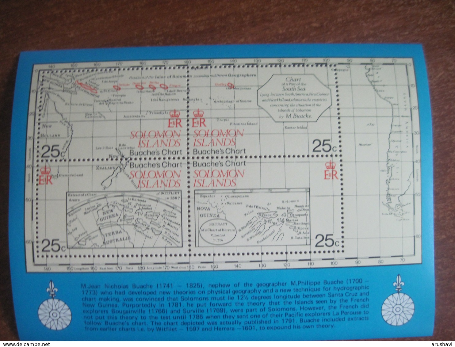 Solomon Islands 1981 Ancirnt Maps 200th ANNIVERSARY OF THE VISIT OF FRANCISCO ANTONIO MAURELLE S/S  MNH - Salomon (Iles 1978-...)