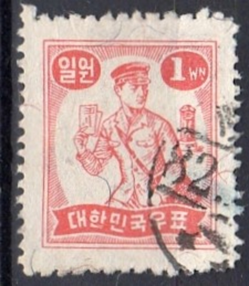 1949 1 Won Mr. Postman Red VF Used (161) - Korea, South