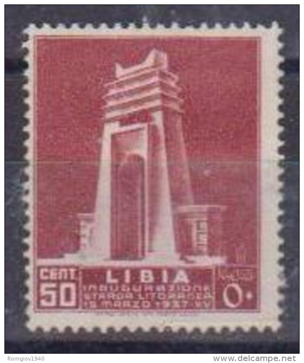 LIBIA COLONIA ITALIANA  1937 STRADA LITORANEA LIBICA SASS. 140 MLH VF - Libye