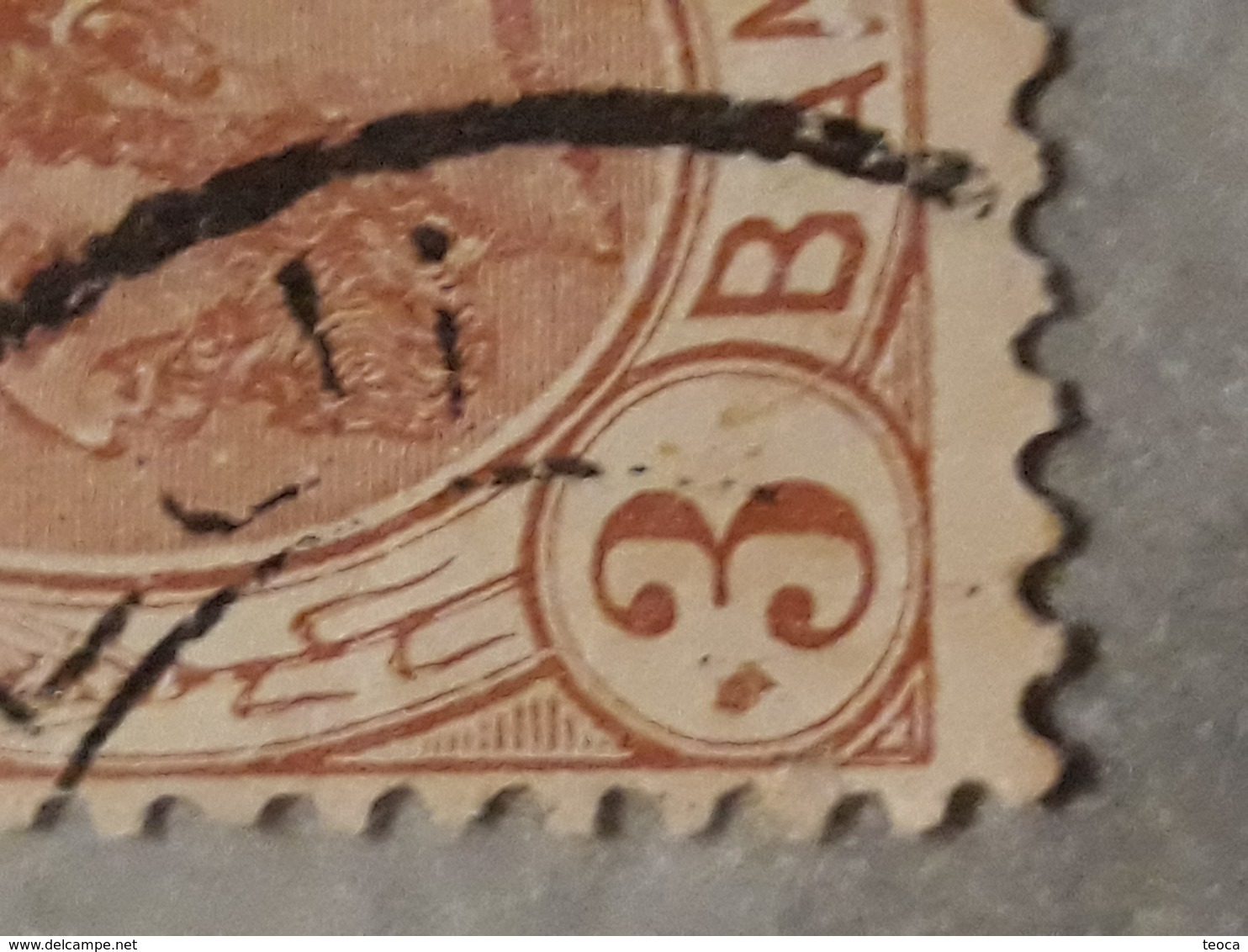 ERRORs Stamp ROMANIA 1898 ,KING Carol I ,3b Printed With Stain Color Before 3 Bani, ,left Down - Plaatfouten En Curiosa