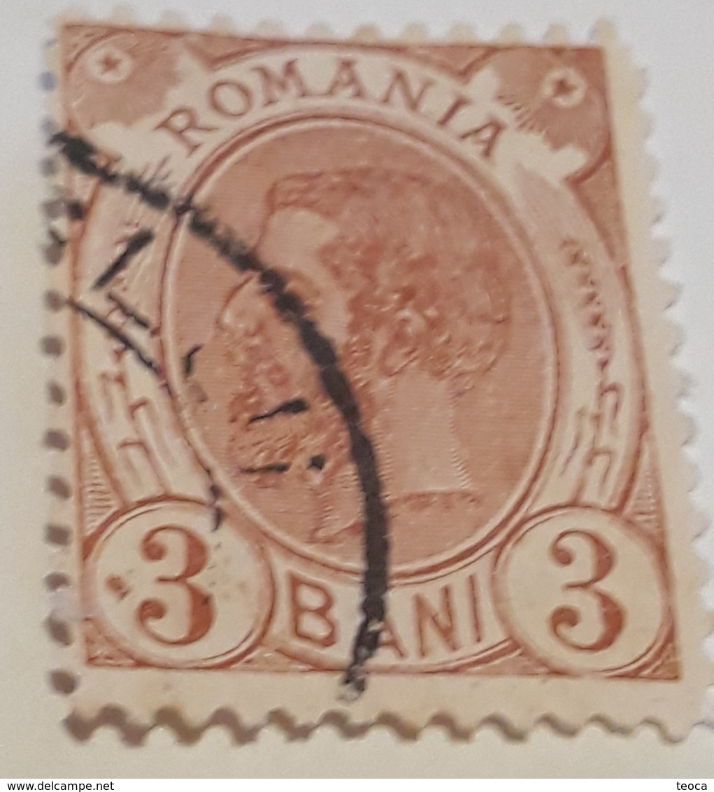 ERRORs Stamp ROMANIA 1898 ,KING Carol I ,3b Printed With Stain Color Before 3 Bani, ,left Down - Plaatfouten En Curiosa