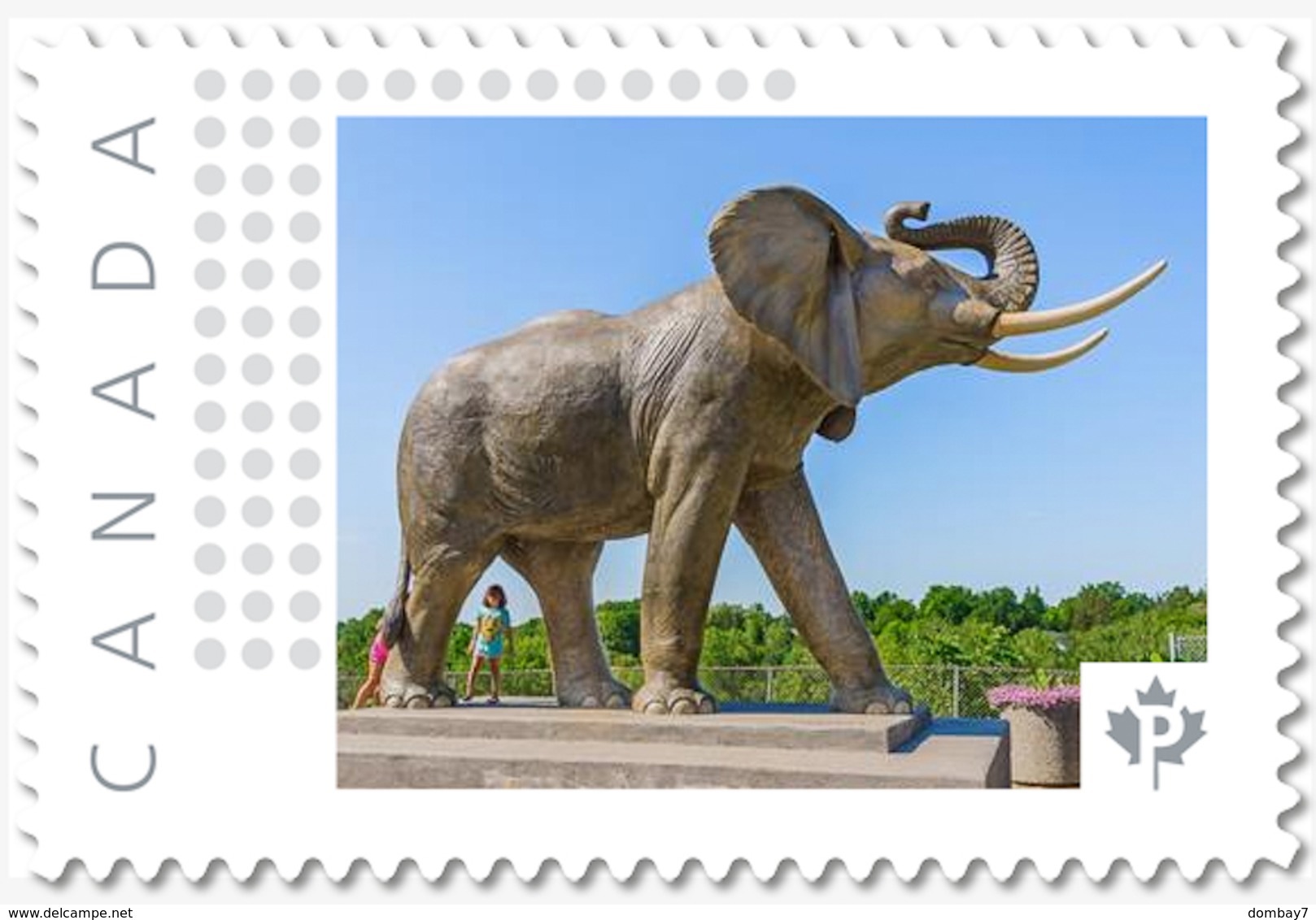 ST. THOMAS, Ontario. JUMBO The ELEPHANT MEMORIAL Photo/Personalized Postage Stamp MNH Canada 2018 [p18-05sn6] - Photography