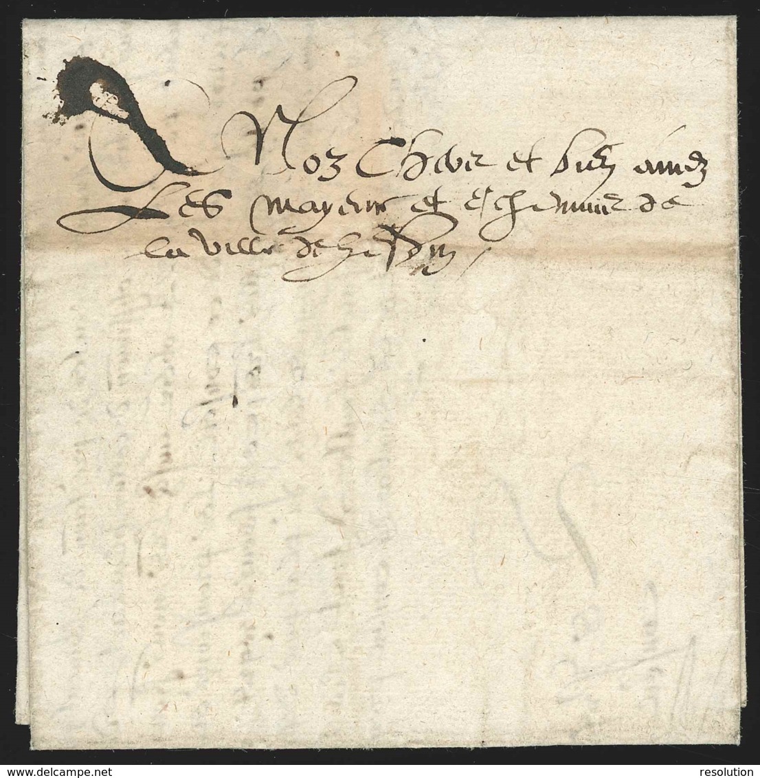 L 1611 Par Messager Du Conseil D'Artois Pour Hesdin. (Pays-bas Espagnol Sous Régie Postale Tour Et Tassis) - 1598-1621 (Independent Netherlands)