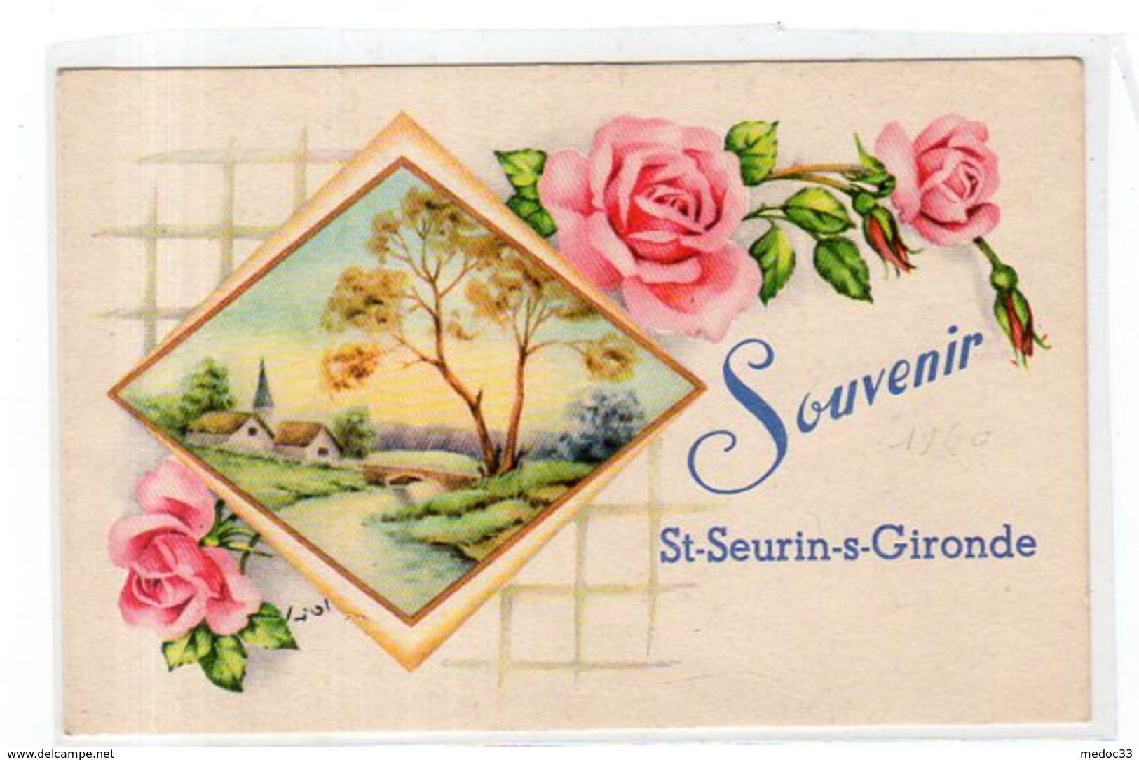 Dept 17,Charente-Maritime,Cpsm Souvenir De St-Seurin Sur Gironde  (Saint-Seurin Et Uzet) - Autres & Non Classés