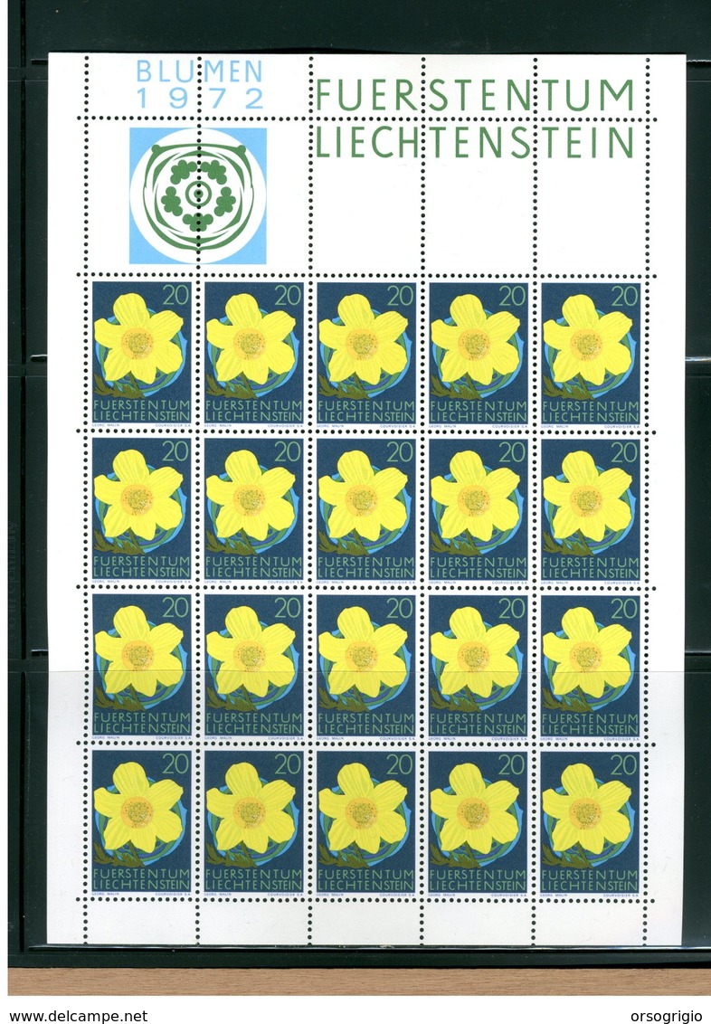 LIECHTENSTEIN - BLOCCO FOGLIETTO MNH - 1972 - BLUMEN - FLOWERS - FIORI 4v. - Blocs & Feuillets