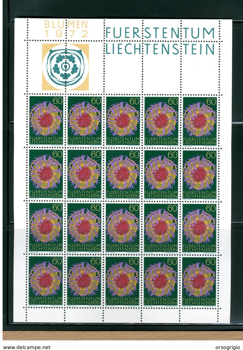 LIECHTENSTEIN - BLOCCO FOGLIETTO MNH - 1972 - BLUMEN - FLOWERS - FIORI 4v. - Blocs & Feuillets