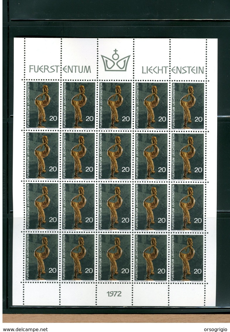 LIECHTENSTEIN - BLOCCO FOGLIETTO MNH - 1972 - SCULTURE - Wooden Sculptures 3v - Blocs & Feuillets