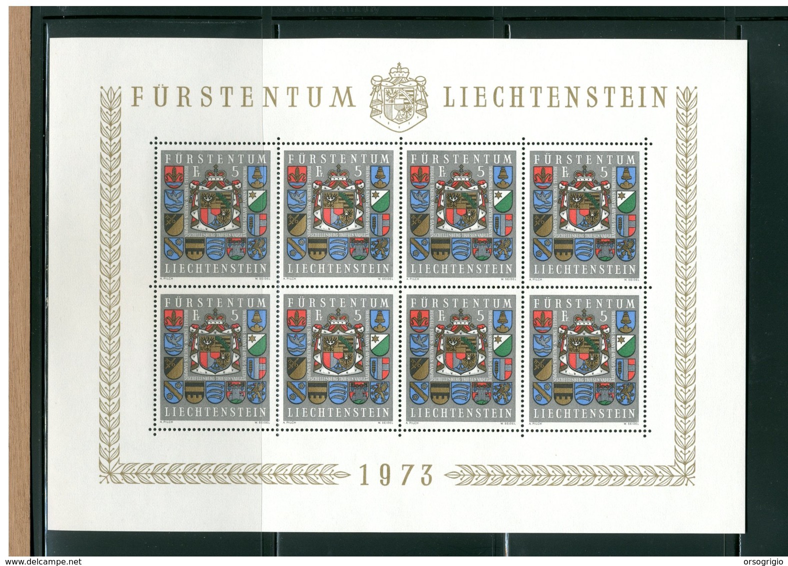 LIECHTENSTEIN - BLOCCO FOGLIETTO MNH - 1973 - BLASONE STEMMA - National Coat Of Arms 1v - Blocchi & Fogli