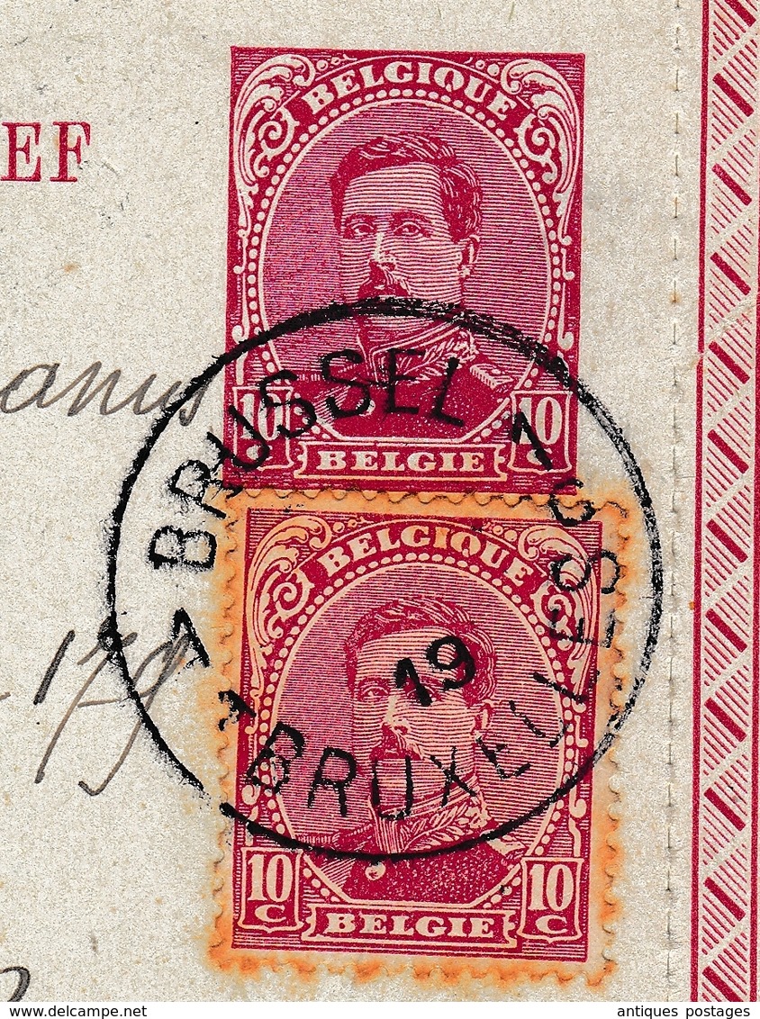 Carte Lettre Entier Postal Bruxelles Belgique 1919 Rotterdam Nederland - Cartoline 1909-1934