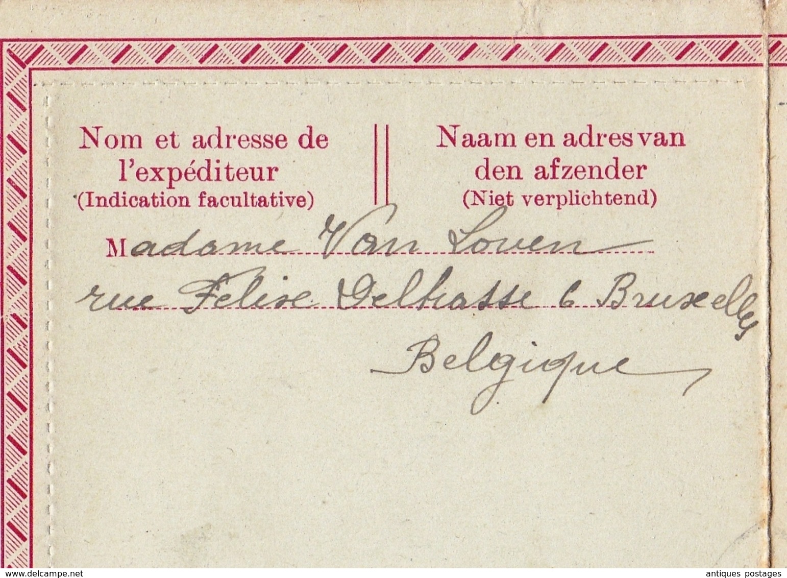 Carte Lettre Entier Postal Bruxelles Belgique 1919 Rotterdam Nederland