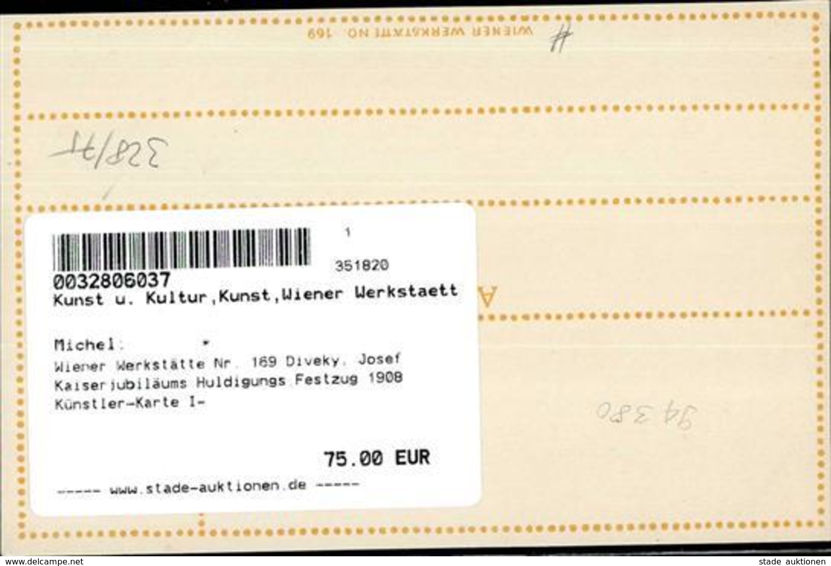 Wiener Werkstätte Nr. 169 Diveky, Josef Kaiserjubiläums Huldigungs Festzug 1908 Künstler-Karte I- - Zonder Classificatie