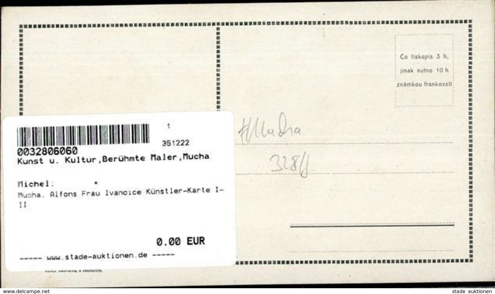 Mucha, Alfons Frau Ivancice Künstler-Karte I-II - Mucha, Alphonse