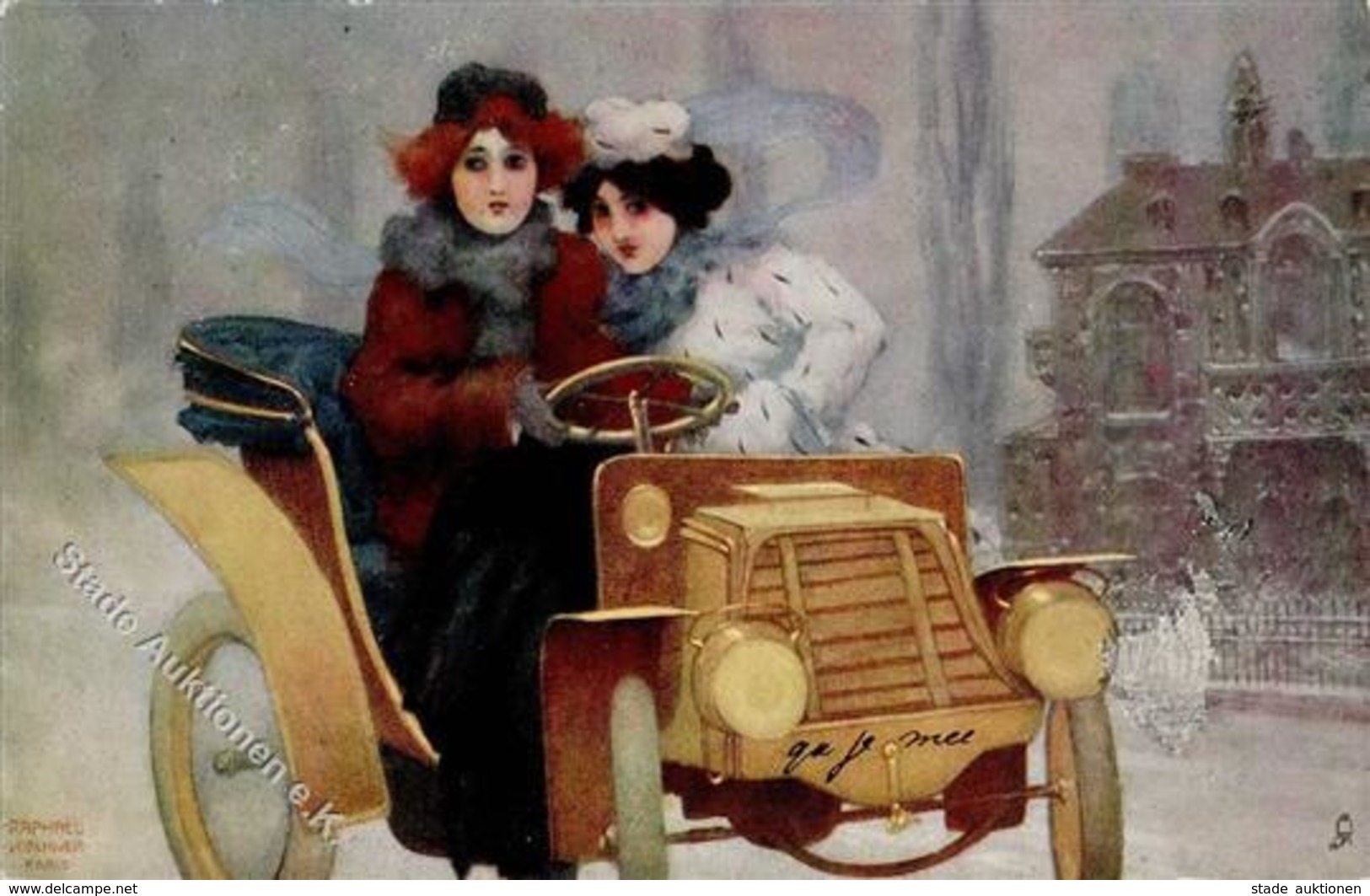 Kirchner, R. Frauen Auto  Künstlerkarte 1911 I-II (Marke Entfernt) Femmes - Kirchner, Raphael