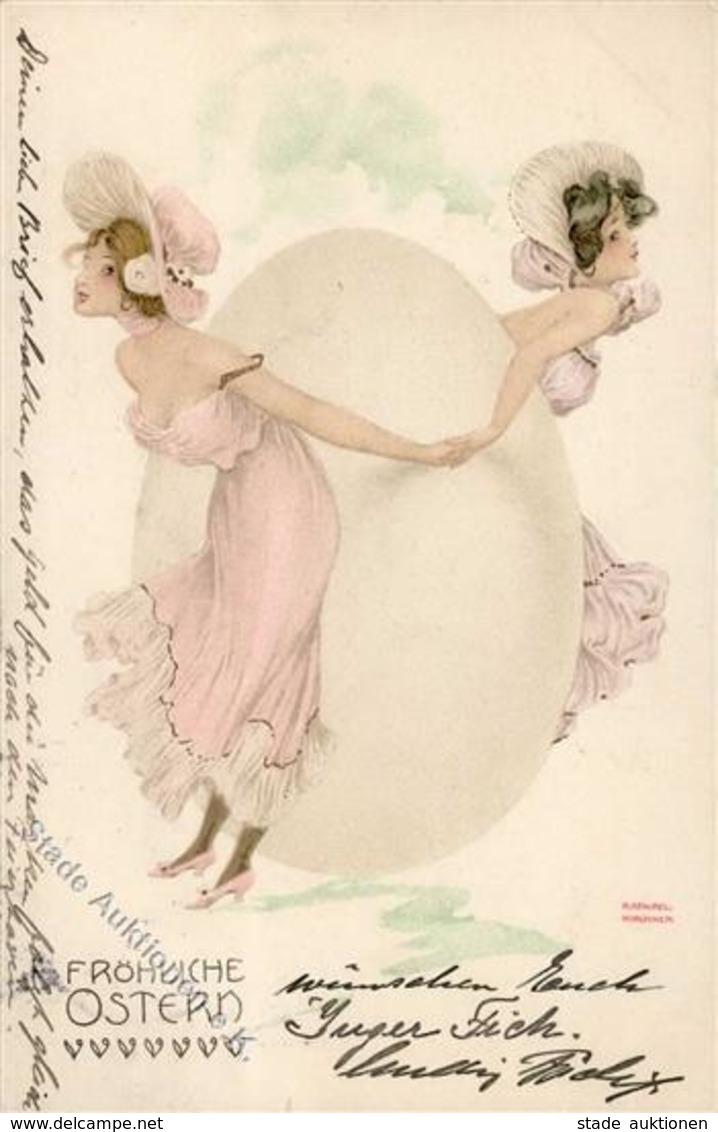Kirchner, R. Jugendstil Ostern Verlag TSN 222 Künstlerkarte 1902 I-II Art Nouveau Paques - Kirchner, Raphael