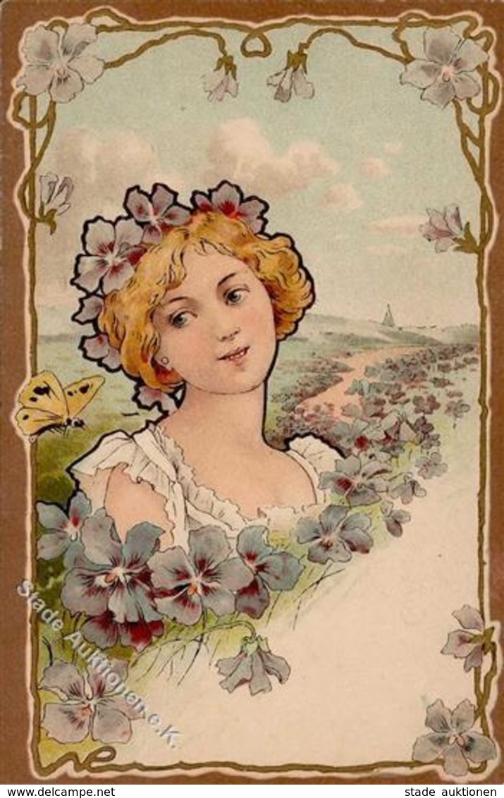 Jugendstil Frau  Künstlerkarte I-II Art Nouveau - Ohne Zuordnung
