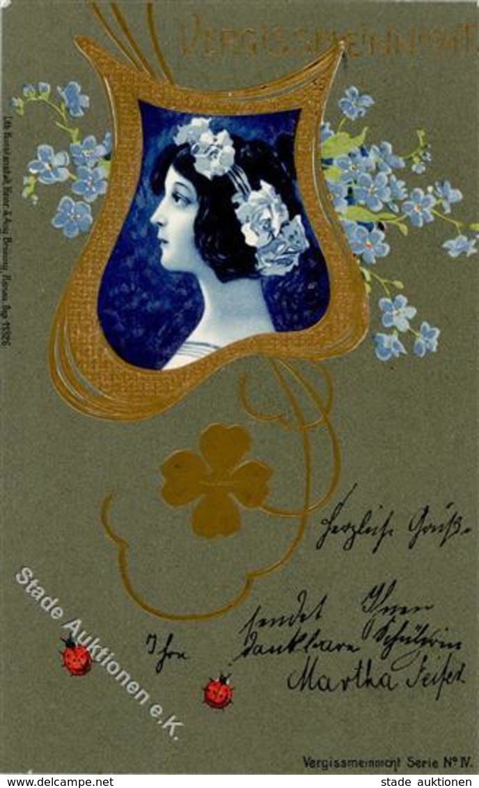 Jugendstil Frau Geprägt Künstlerkarte 1902 I-II Art Nouveau - Ohne Zuordnung