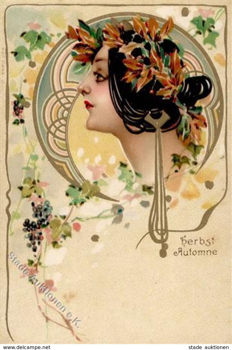 Jugendstil Frau Künstler-Karte I-II Art Nouveau - Ohne Zuordnung