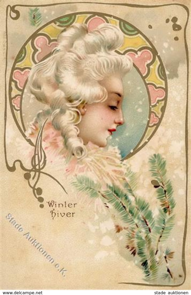 Jugendstil Frau Künstler-Karte I-II Art Nouveau - Ohne Zuordnung
