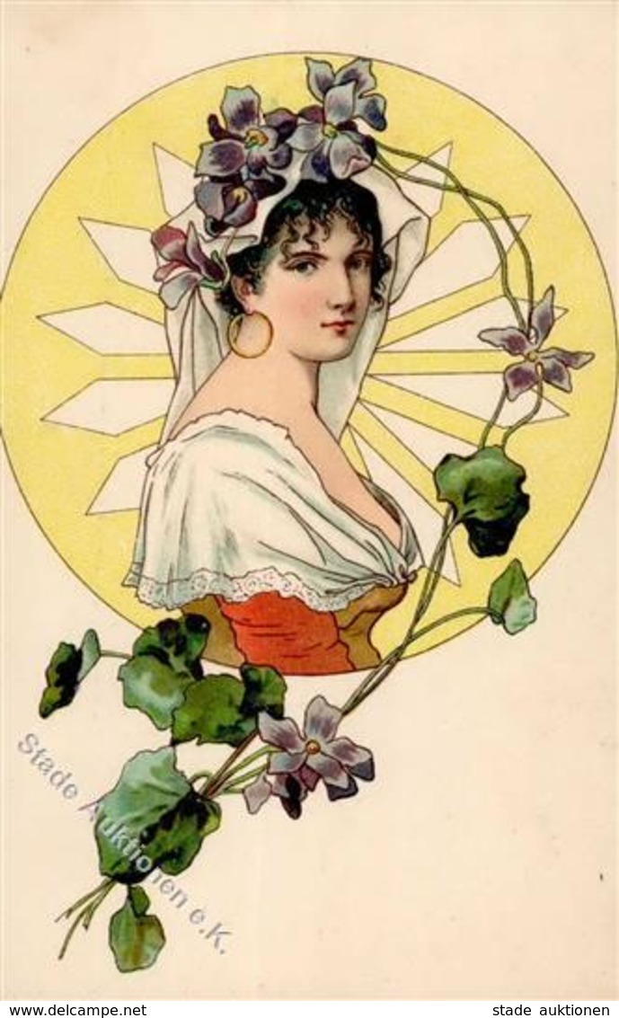 Jugendstil Frau Künstler-Karte I-II Art Nouveau - Non Classés