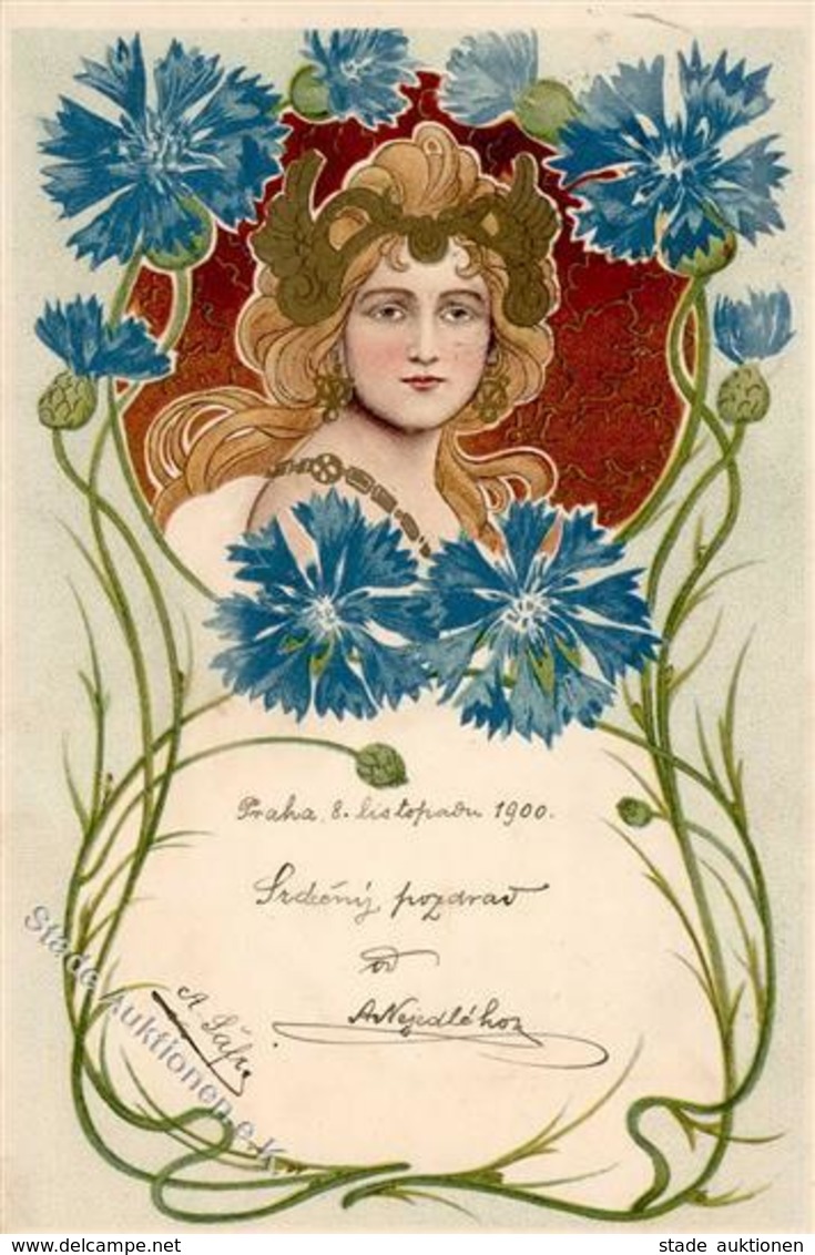 Jugendstil Frau Künstlerkarte 1900 I-II Art Nouveau - Ohne Zuordnung