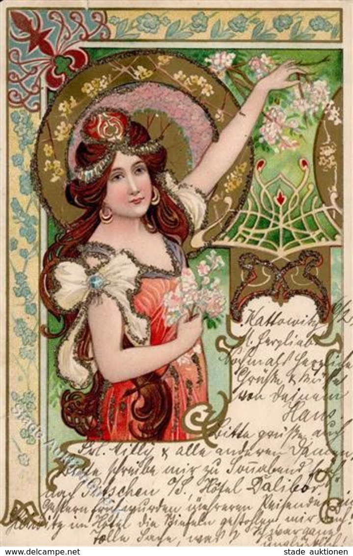 Jugendstil Frau Künstlerkarte 1901 I-II Art Nouveau - Ohne Zuordnung