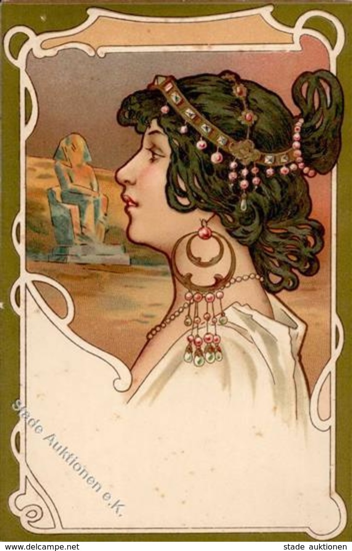 Jugendstil Frau Künstlerkarte I-II Art Nouveau - Ohne Zuordnung