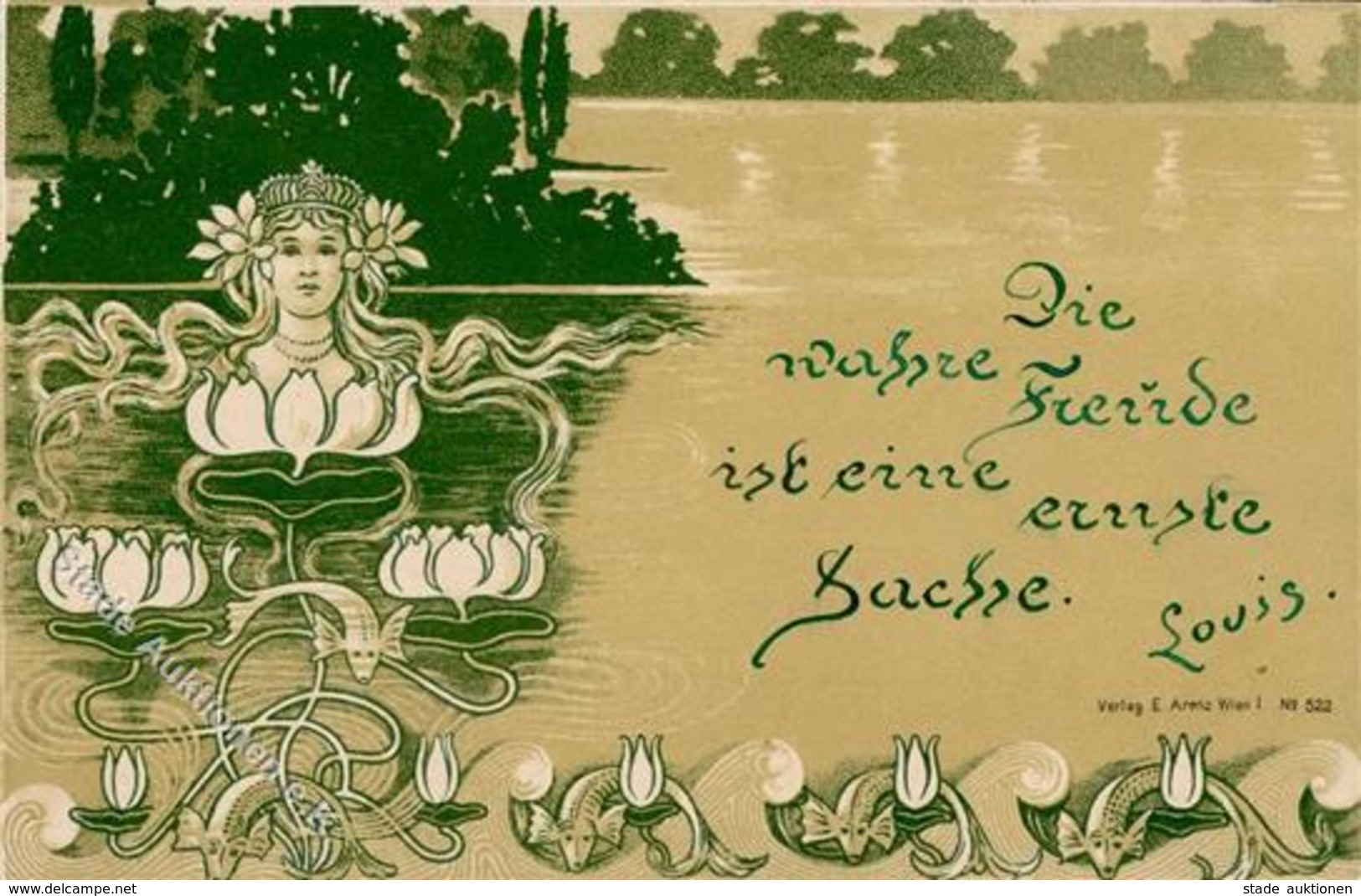 Jugendstil Frau Künstlerkarte I-II Art Nouveau - Ohne Zuordnung