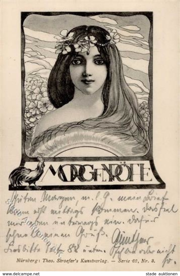 Jugendstil Frau Morgenröte TSN Serie 62 Nr. 3 Künstlerkarte 1900 I-II Art Nouveau - Non Classés
