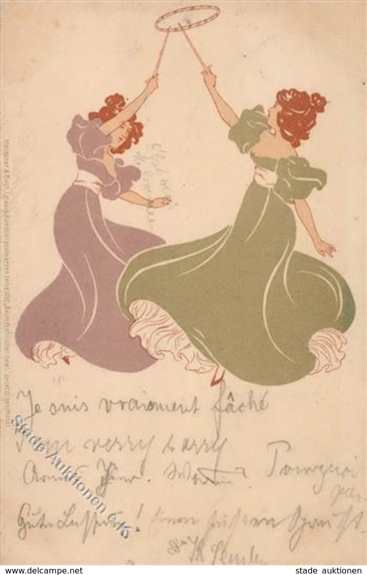 Jugendstil Frauen Tanz Künstlerkarte 1904 I-II (fleckig) Art Nouveau Femmes - Ohne Zuordnung