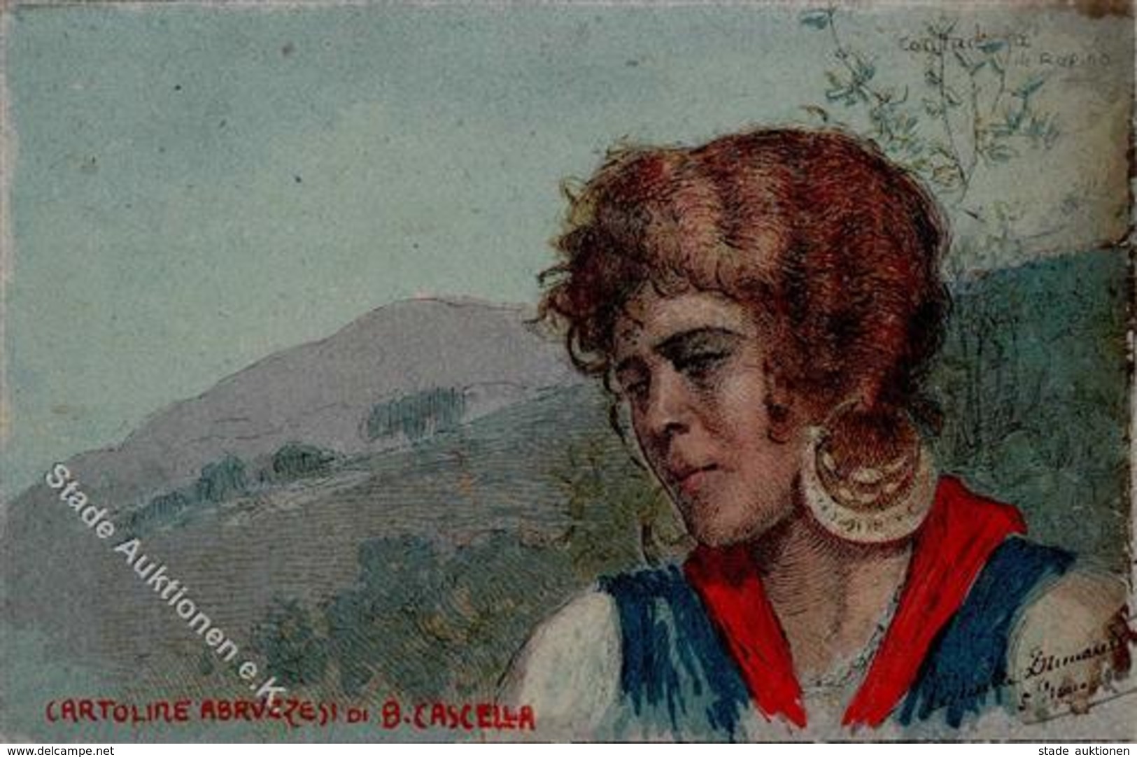 Cascella, B. Zigeunerin Künstlerkarte 1901 I-II - Non Classés