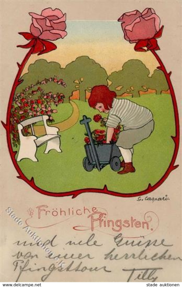 Caspari Kind Pfingsten Künstlerkarte 1904 I-II - Ohne Zuordnung