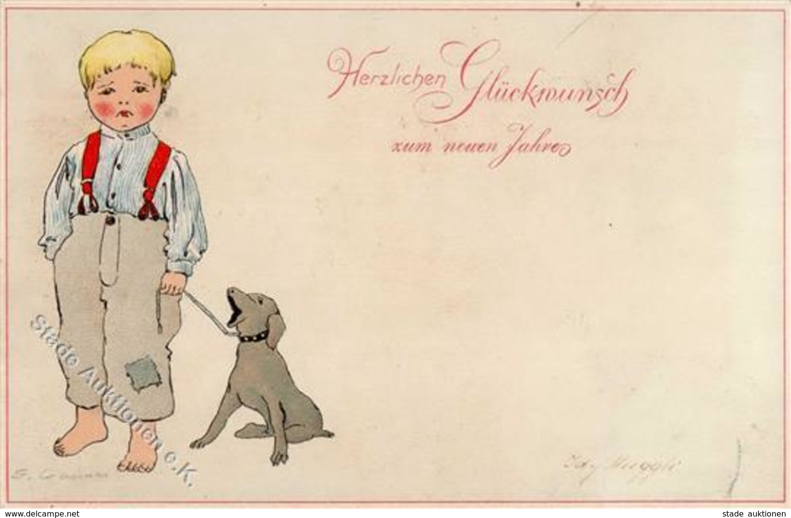 Caspari Kinder Hund  Künstlerkarte 1904 I-II Chien - Non Classificati