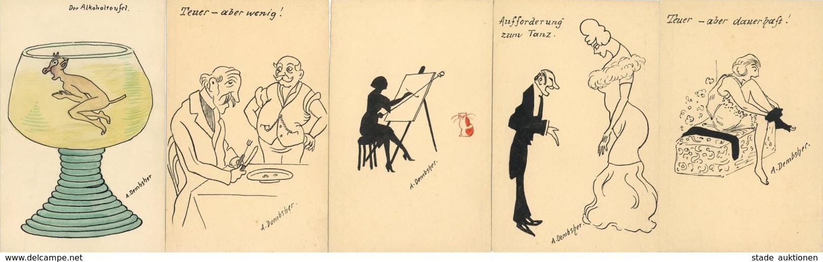 Dembsher, A. Lot Mit 5 Künstler-Karten I-II - Non Classés