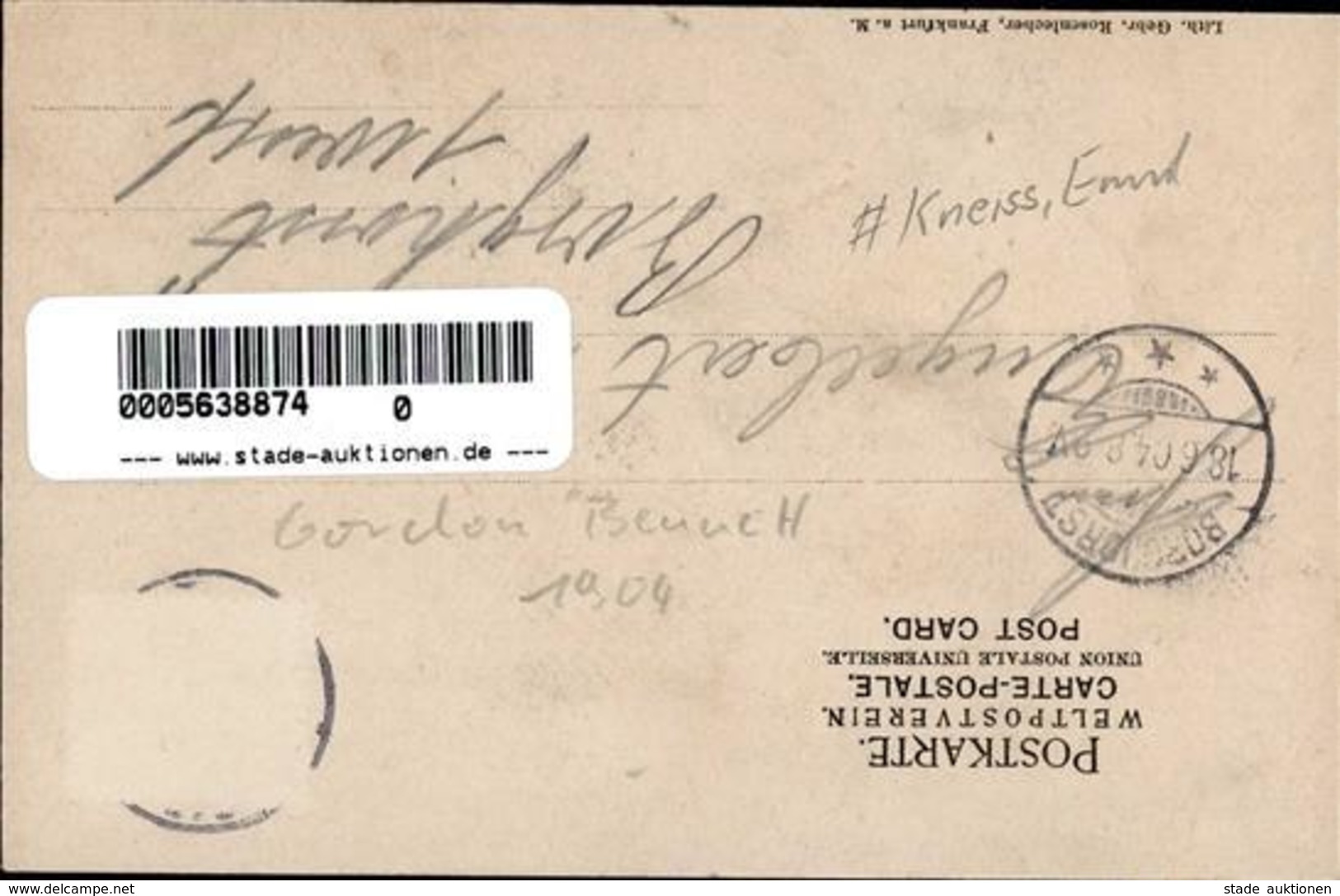 Kneiss, E. Gordon Bennett Rennen Künstlerkarte 1904 I-II #em - Non Classés