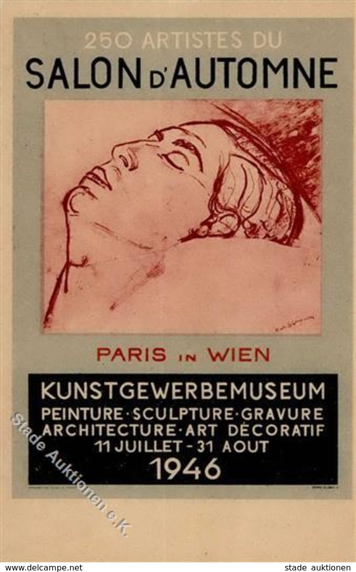 Kunstgeschichte WIEN - Ausstellung PARIS In WIEN 1946 - Sign. Künstlerkarte Mit S-o I-II Expo - Christiansen