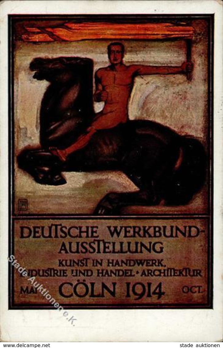 Deutscher Werkbund Köln Stadt (5000) Ausstellung  Künstlerkarte 1914 I-II (Ecke Abgestoßen) Expo - Unclassified